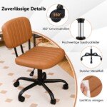 Ergonomiška biuro kėdė su ratukais (Ruda)