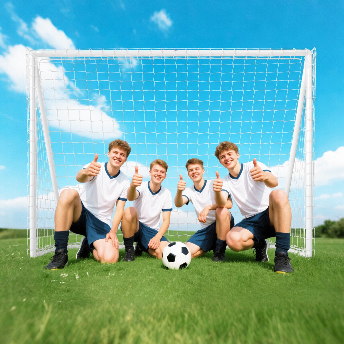 Futbolo vartai su tvirtu plastikiniu rėmu ir patvariu tinklu, 240 x 90 x 180 cm