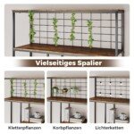 Aukštas 6 pakopų metalinio tinklo lentynų stovas (Rustinė ruda)