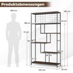 Aukštas 6 pakopų metalinio tinklo lentynų stovas (Rustinė ruda)