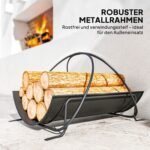 Geometrinis metalinis malkų stovas su rankena 51 x 38 x 33 cm