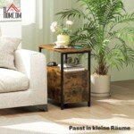 Naktinis, šoninis staliukas su USB jungtimis, elektros lizdais, 2 stalčiais ir atvira lentyna