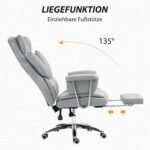 Ergonominė biuro kėdė su kojų atrama ir atlenkiamu atlošu