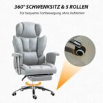 Ergonominė biuro kėdė su kojų atrama ir atlenkiamu atlošu