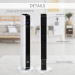 HOMCOM-Heizgerat-Heizlufter-2200W-Elektroheizer-Keramik-Heizturm-mit-Fernbedienung-8-Stunden-Timer-Oszillation-Heizer-Heizung-ABS-PA-WeisSchwarz-21-x-21-x-73-cm-7