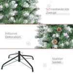 HOMCOM-Kunstlicher-Weihnachtsbaum-630-Zweige-37-Zapfen-verschneite-Spitzen-feuerfest-180-cm-7