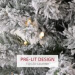 Plona snieguota Kalėdų eglutė 180 cm su LED apšvietimu