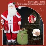 Animuota Kalėdų Senelio figūra su garso jutikliu, 140 cm