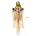 Animuotas kabantis Helovino skeletas su šviesos ir garso efektais