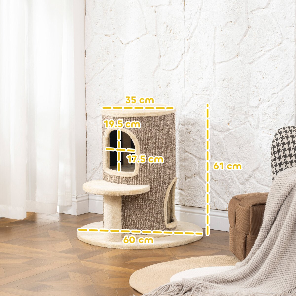 Kačių guolis-draskyklė su 2 aukštais ir apžvalgos platforma