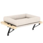 Kačių guolis su reguliuojamu tvirtinimu prie lango palangės ir radiatoriaus