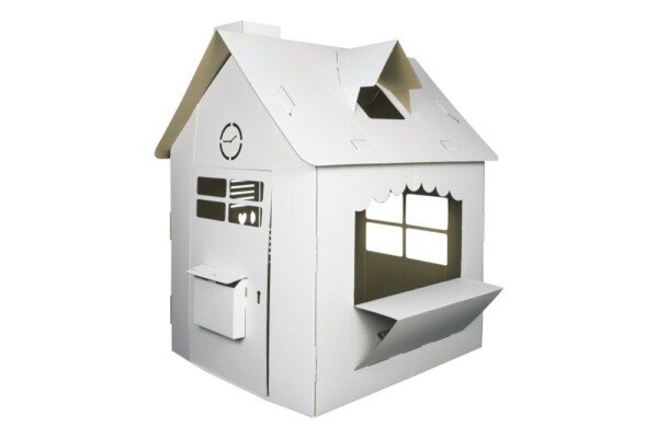 Kartoninis gėlių parduotuvės namelis