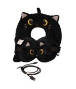 Kelioninė pagalvė „Juoda katė“ su kauke