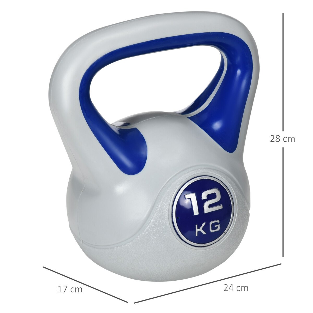Kettlebell 12 kg su plačia rankena ir plokščiu pagrindu