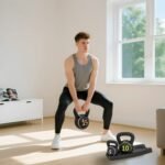 3 dalių Kettlebell svarmenų rinkinys su 2,2 kg, 4,5 kg ir 6,8 kg svoriais ir plastikine danga