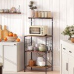 Keturių pakopų virtuvės lentyna su stalviršiu