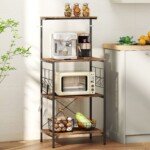 Keturių pakopų virtuvės lentyna su stalviršiu