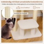 Kompaktiška kačių draskyklė su minkšta poilsio vieta (Balta)