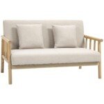 Kompaktiška 2-vietė sofa su lino imitacijos audiniu