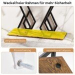 Konsolinis staliukas su dirbtinio marmuro stalviršiu ir metaliniu rėmu (Ruda)