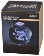 Krištolinis rutulys „Love“ su apšvietimu, 10 cm