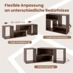Modulinis TV staliukas su L formos lentynomis (Ruda)