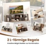 Modulinis TV staliukas su L formos lentynomis (Ruda)