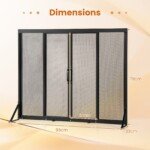 Laisvai pastatomas židinio ekranas su stumdomomis durimis (Juoda)