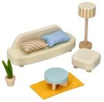 Lėlių namelio svetainės baldai