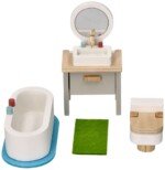 Lėlių namelio vonios baldai