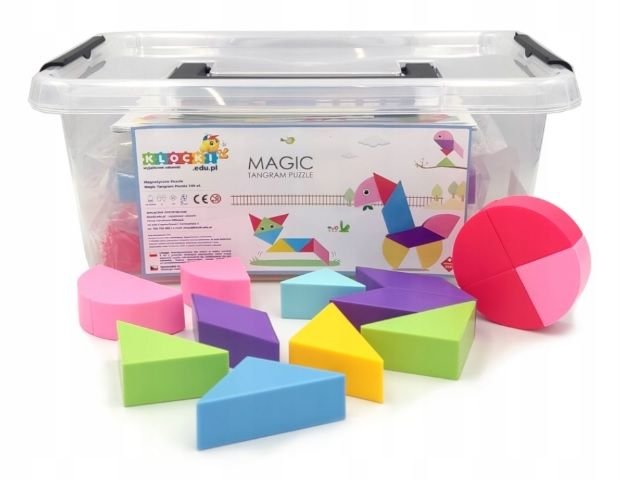 Magnetiniai Tangram blokeliai Magnetiniai Tangram blokeliai, 100 elementų