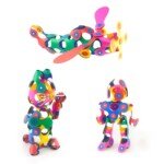 Magnetiniai blokeliai „Super Vaivorykštė“, 60 dalių