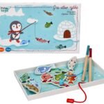 Magnetinis žaidimas „Pingvinas ant žuvų“