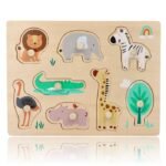 Medinė Safari dėlionė su rankenėlėmis