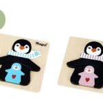 Medinė dėlionė Pingvinas su pingvinukais