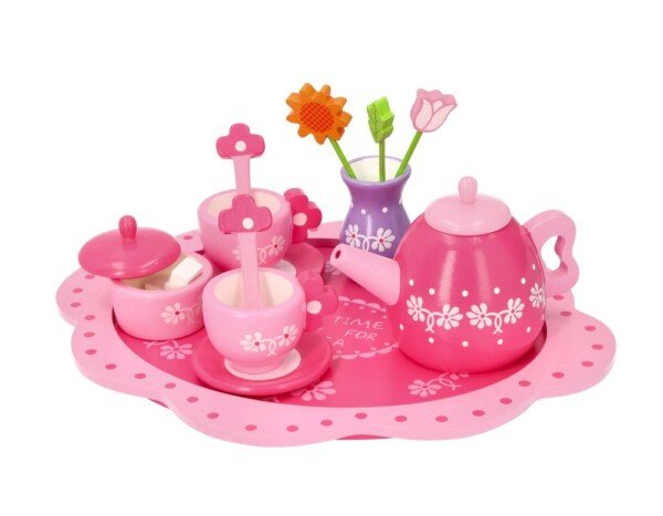 Medinis arbatos rinkinys su gėlytėmis