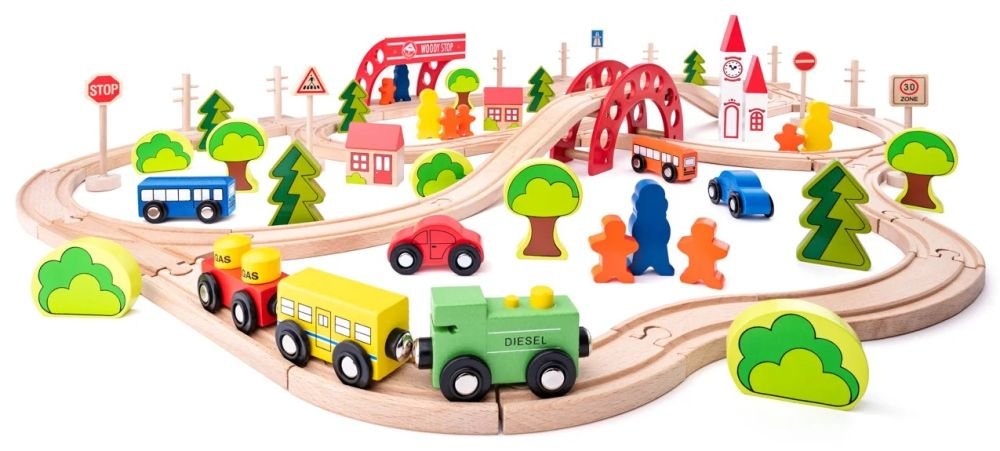 Medinis geležinkelio rinkinys su tiltu Medinis geležinkelio rinkinys su tiltu