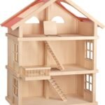 Medinis trijų aukštų lėlių namelis