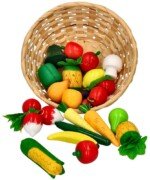 Medinis vaisių ir daržovių rinkinys krepšyje, 21 vnt.