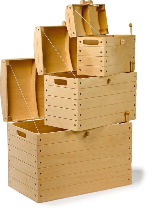 Medinių lobių skrynių 3 dalių komplektas