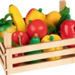 Medinių vaisių ir daržovių dėžutė