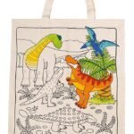 Medvilninis dažomas krepšys „Dinozaurai“