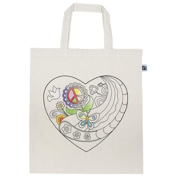 Medvilninis krepšys spalvinimui „Širdis“