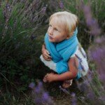 Mėlynas vaikiškas medvilninis pledas