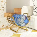 Metalinė kamino malkų lentyna su žurnalų ir plokštelių laikikliu