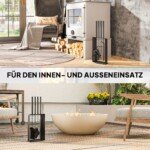 Metalinis 5 dalių židinio įrankių komplektas vidaus ir lauko naudojimui