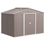 Metalinis sodo sandėliukas su stumdomomis durimis ir ventiliaciniais langais