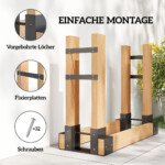 Metalinių laikiklių rinkinys malkų stovui, reguliuojamo ilgio (2 vnt.)