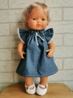 Mėtų spalvos bateliai su nėriniais 38 cm lėlei