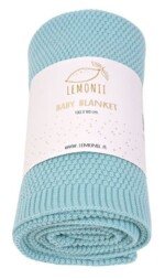 Mėtų spalvos medvilninė kūdikių antklodė